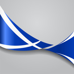 Scottish wavy flag. Vector illustration.