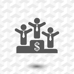 winners on the podium icon stock vector illustration flat design