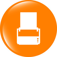 printer glossy icon buttons for web . Trendy flat style sign isolated on white background