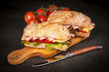 Delicious ciabatta sandwich