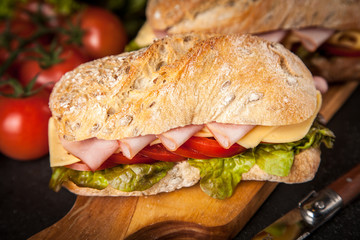 Delicious ciabatta sandwich