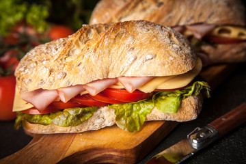 Delicious ciabatta sandwich