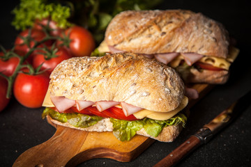 Delicious ciabatta sandwich