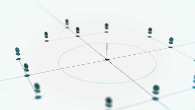 Linking entities. Network technology, web data networking information, social media, internet communication abstract. Connected together business people. community connection animation motion graphics