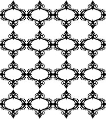 Beautiful vector seamless pattern. Vintage abstract background.Repeat ornament for print, textile, fabric, texture, wrapping paper, cover, wallpaper. Black and white design.