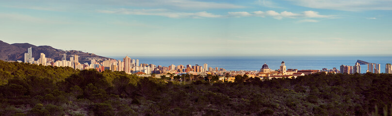 Fototapeta premium Panorama of Benidorm city. Costa Blanca, Spain