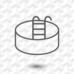 Pool isolated minimal single flat linear icon Ladder line vector icon for websites and mobile minimalistic flat design