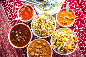 Indian national food. Top view.