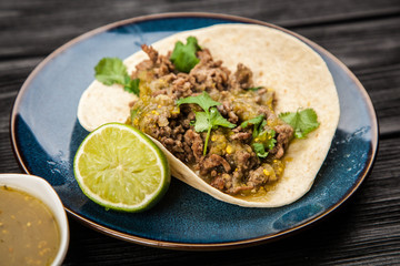 Mexican tacos with beef