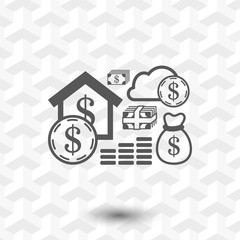dollar money set icon stock vector illustration flat design
