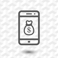 phone and money icon stock vector illustration flat design