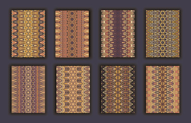 Collection retro cards. Ethnic backgrounds. Card of invitation.