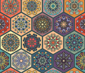 Seamless pattern. Vintage decorative elements. Hand drawn background. Islam, Arabic, Indian, ottoman motifs. Perfect for printing on fabric or paper. - 152353624