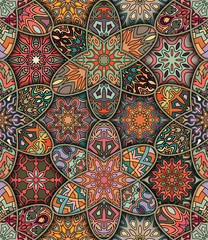 Seamless pattern. Vintage decorative elements. Hand drawn background. Islam, Arabic, Indian, ottoman motifs. Perfect for printing on fabric or paper.