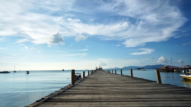 Pier view on a hot day.
