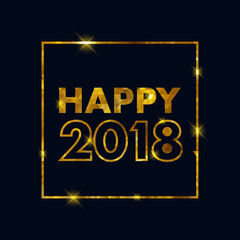 Obraz premium Golden glow 2018 new year vector illustration.