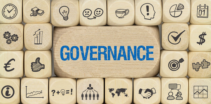Governance / Würfel mit Symbole