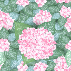 seamless hydrangea flower pattern