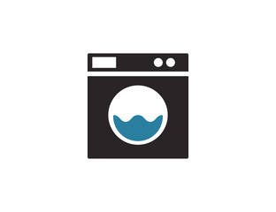 Flat vector laundry machine clothes