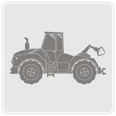 icon with farm tractor for your design