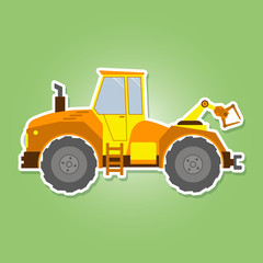 Naklejka premium icon with farm tractor for your design
