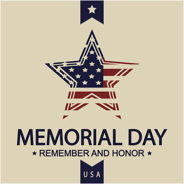 Memorial day card or background. vector illustration