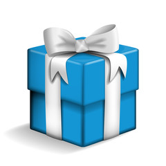 Vector illustation of a gift box painted in the colors of the Greek flag. 