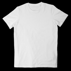 White T-shirt template isolated on white background with clipping path
