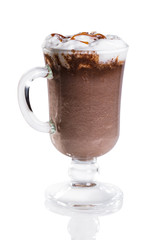 Hot chocolate with whipped cream and caramel