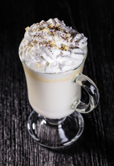 White hot chocolate with whipped cream