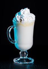 White hot chocolate with whipped cream