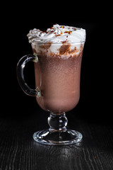 Hot chocolate with whipped cream and chili pepper