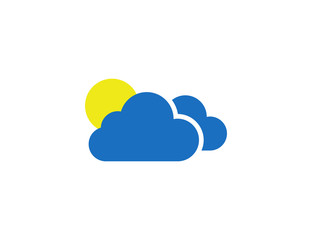 Flat web vector partly cloud weather condition