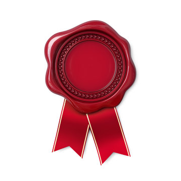 Red Wax Seal With Split Ribbon