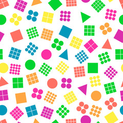 Seamless primitive geometric patterns for tissue and postcards. Trendy geometric elements. Hipsters modern color background. Vector illustration
