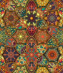 Seamless pattern. Vintage decorative elements. Hand drawn background. Islam, Arabic, Indian, ottoman motifs. Perfect for printing on fabric or paper.