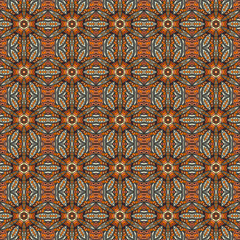 Ornate floral seamless texture, endless pattern with vintage mandala elements.