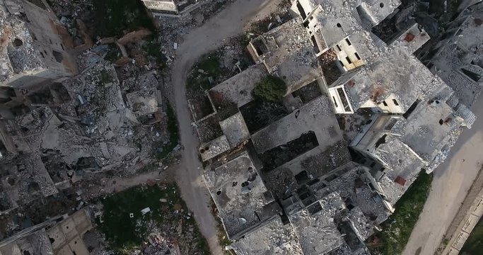 ville de Homs Syrie survolé par un drone 10.03.17 