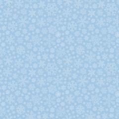 Christmas seamless doodle pattern with snowflakes