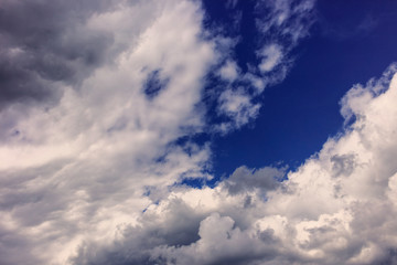 Fototapeta na wymiar blue sky with clouds close-up