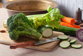 Obraz na płótnie Canvas Close-up of raw vegetables