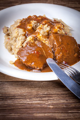 Braised beef with cabbage.