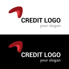 Abstract vector logo template for business company or identity on white and black background. Symbol concept for financial business service, payment system, banking and any money business.