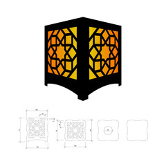  Cut out template for lamp