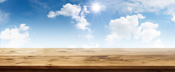 Summer background with blue sky
