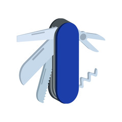 Multi tool symbol. Flat Isometric Icon or Logo. 3D Style Pictogram for Web Design, UI, Mobile App, Infographic.