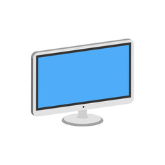 Computer monitor, display symbol. Flat Isometric Icon or Logo. 3D Style Pictogram for Web Design, UI, Mobile App, Infographic.