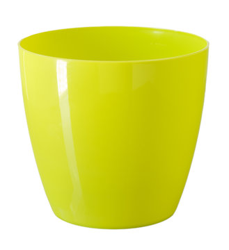 Yellow Flowerpot Isolated On White