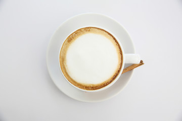 cappuccino coffee on white background