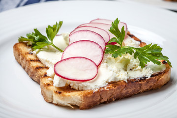 Light healthy sandwiches.